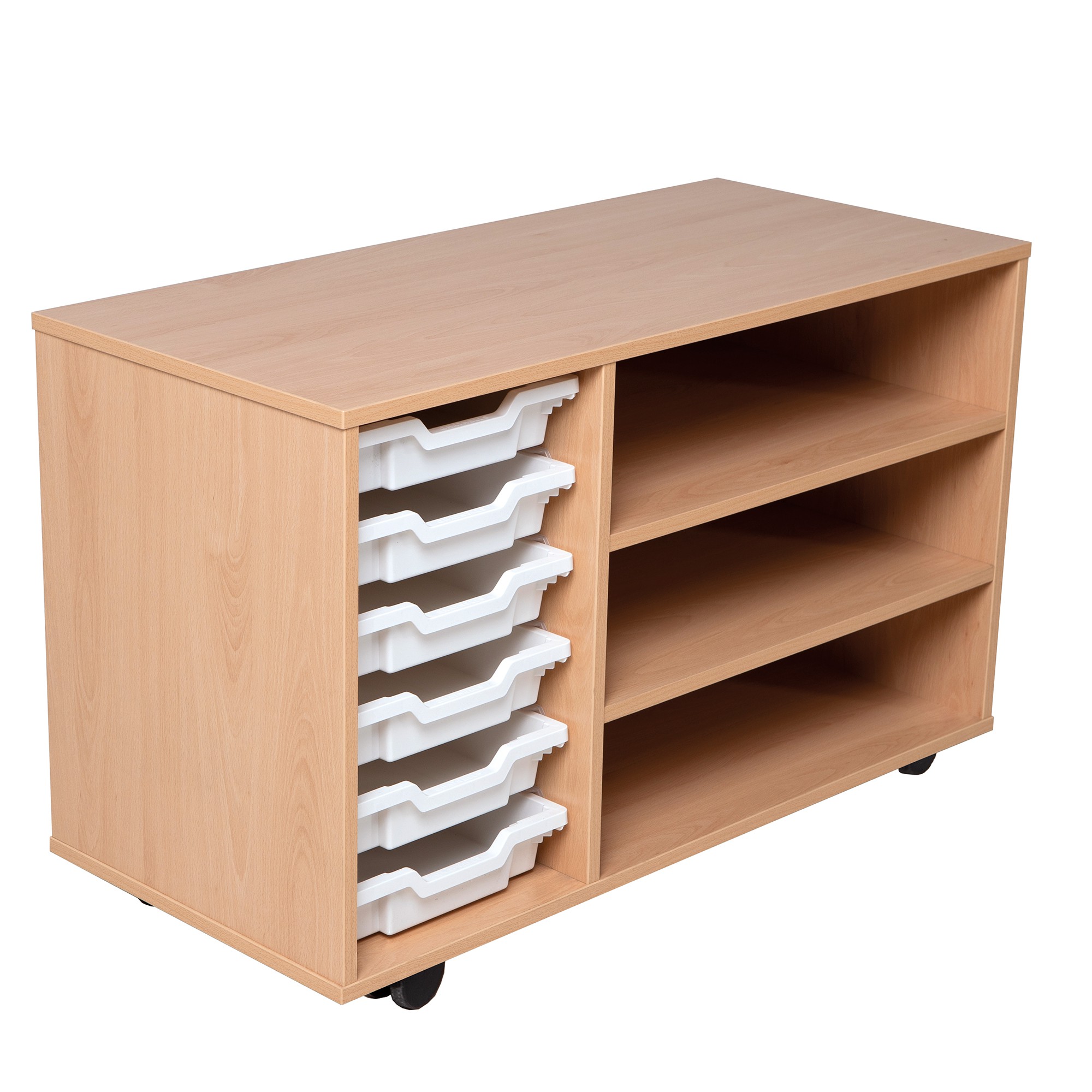 Single Column Tray Store with Shelves